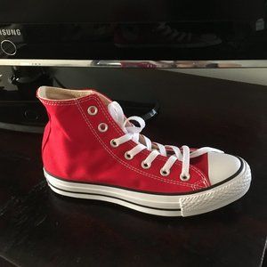 Red high top sneakers